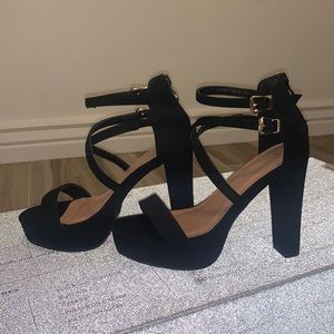 Platform black heels
